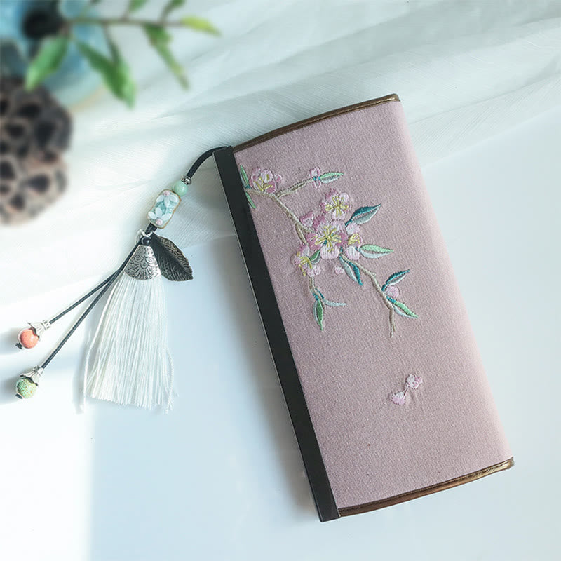 Monedero de compras con bordado de doble cara de bambú, flor de Buddha Stones , ciruela, flor de melocotón, tarjetero para efectivo de gran capacidad - image 19