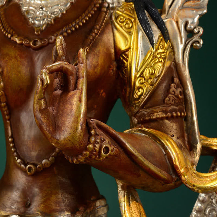 Decoración de estatua de cobre Bodhisattva Green Tara Hope - image 12