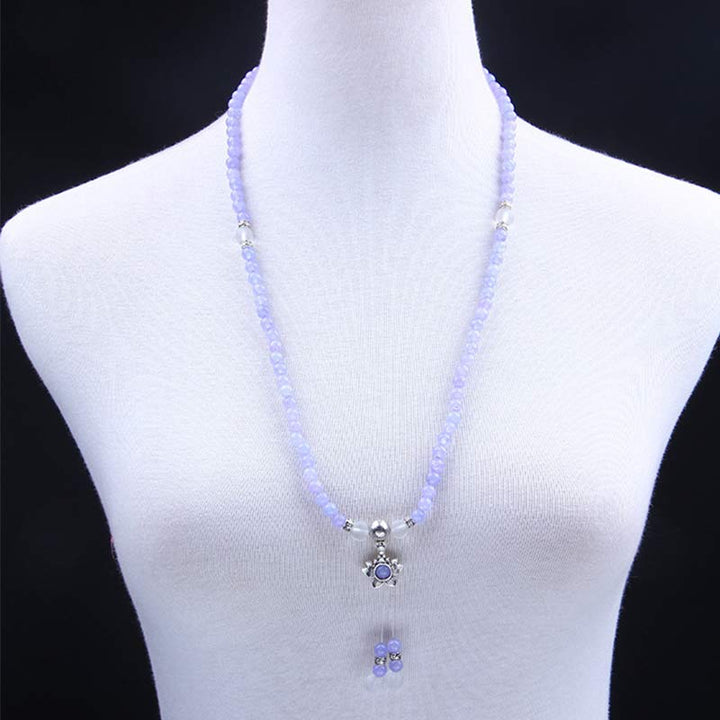 Pulsera de fuerza con cuentas de jaspe morado y Buddha Stones Mala