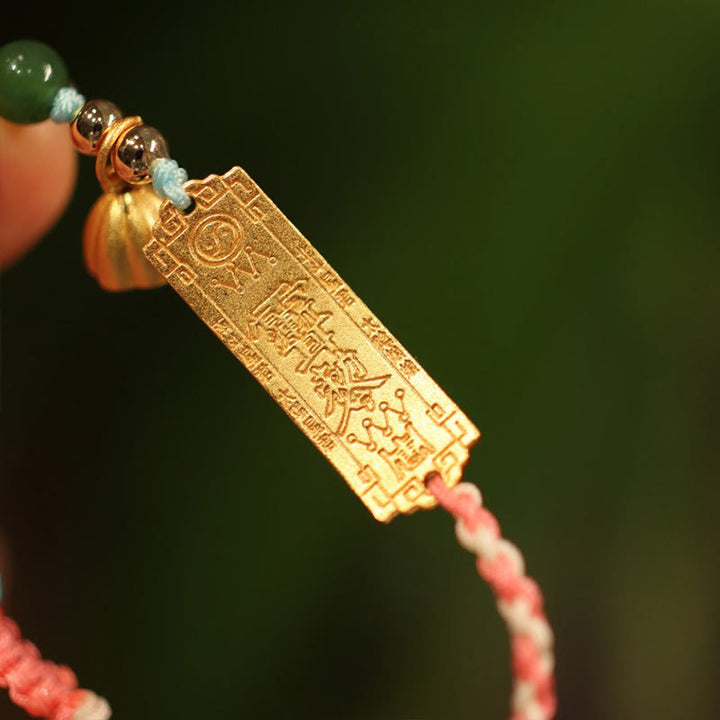 Pulsera trenzada con amuleto de la suerte, hecha a mano, en plata de ley 925 con Buddha Stones