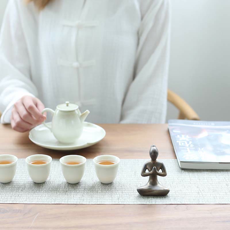 Decoración espiritual de la escultura de la estatuilla de la cerámica del ejercicio de la meditación del yoga abstracto - image 11