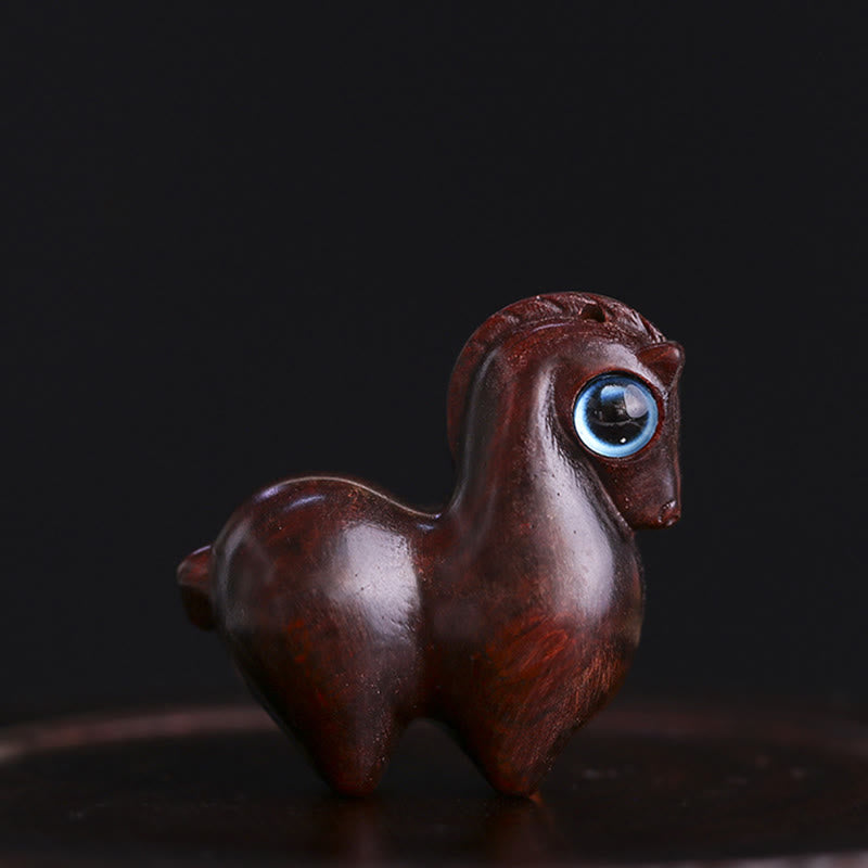 Buddha Stones, hoja pequeña, sándalo rojo, sándalo verde, Mini decoración de protección de caballo de la suerte