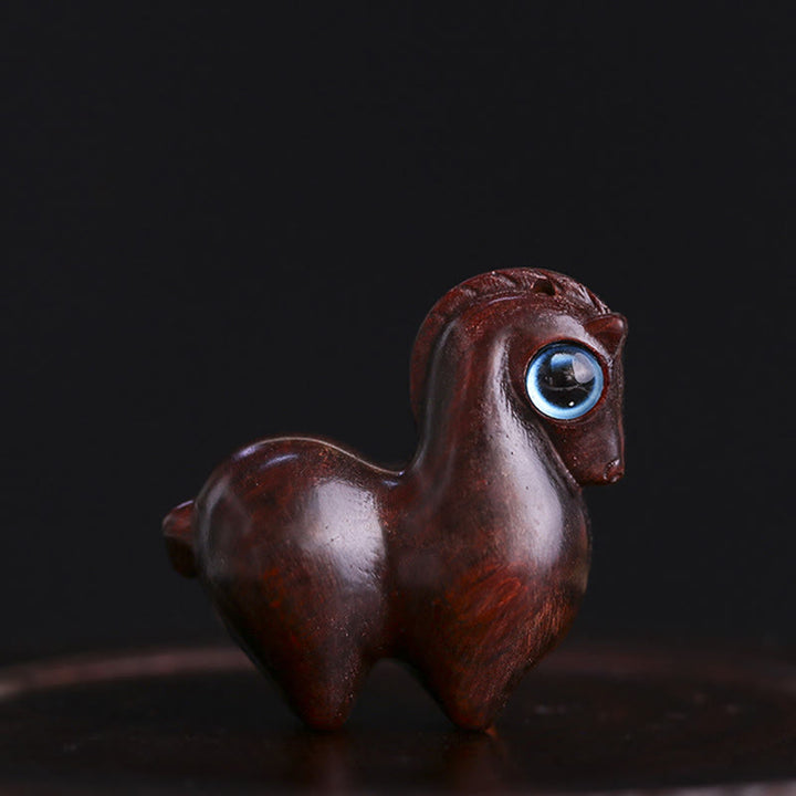 Buddha Stones, hoja pequeña, sándalo rojo, sándalo verde, Mini decoración de protección de caballo de la suerte