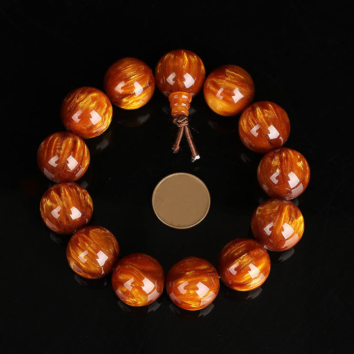 Buddha Stones Sauce De Mar Dorado Éxito Pulsera Positiva Mala