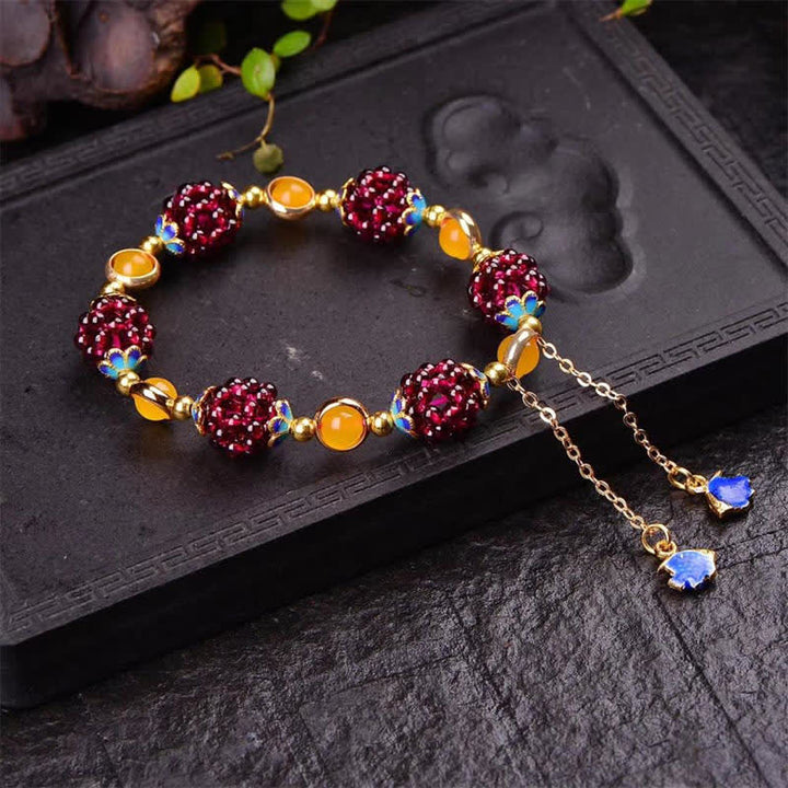 Pulsera Calm Granate Tibetano Buddha Stones