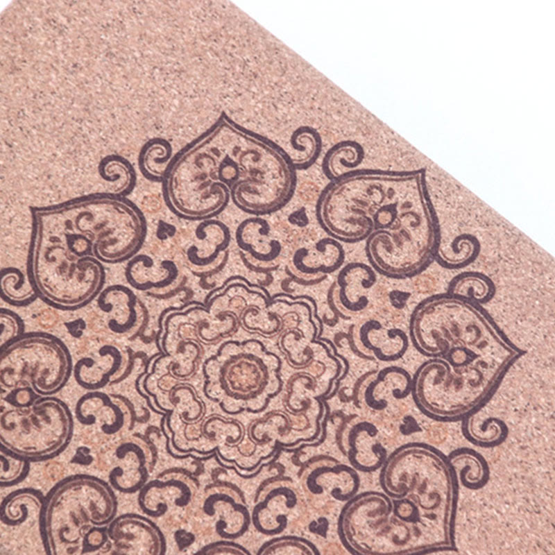 Bloque de corcho de yoga consciente con mandala tibetana de Buddha Stones