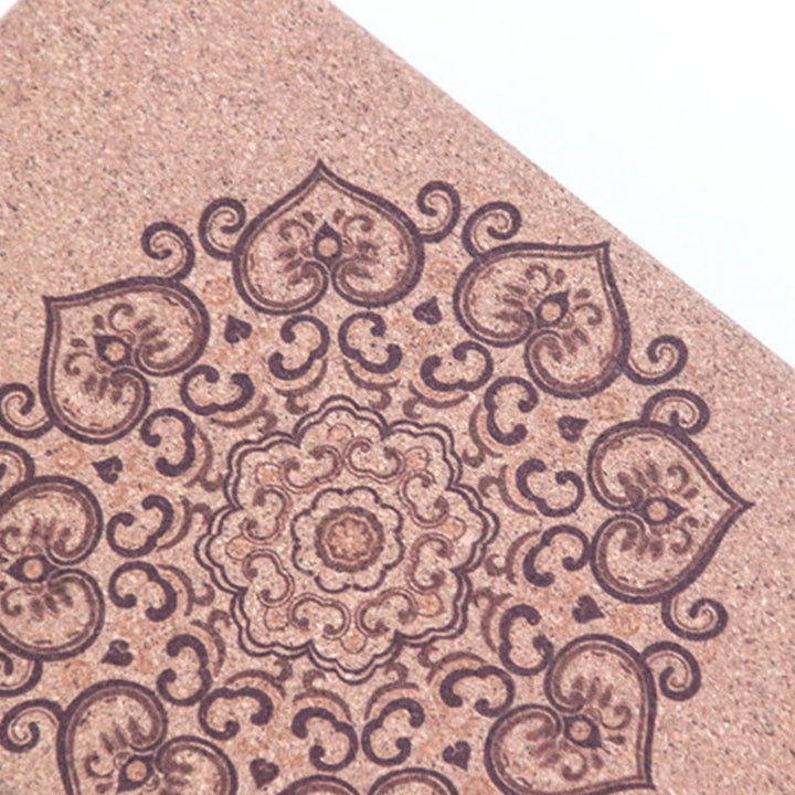 Bloque de corcho de yoga consciente con mandala tibetana de Buddha Stones