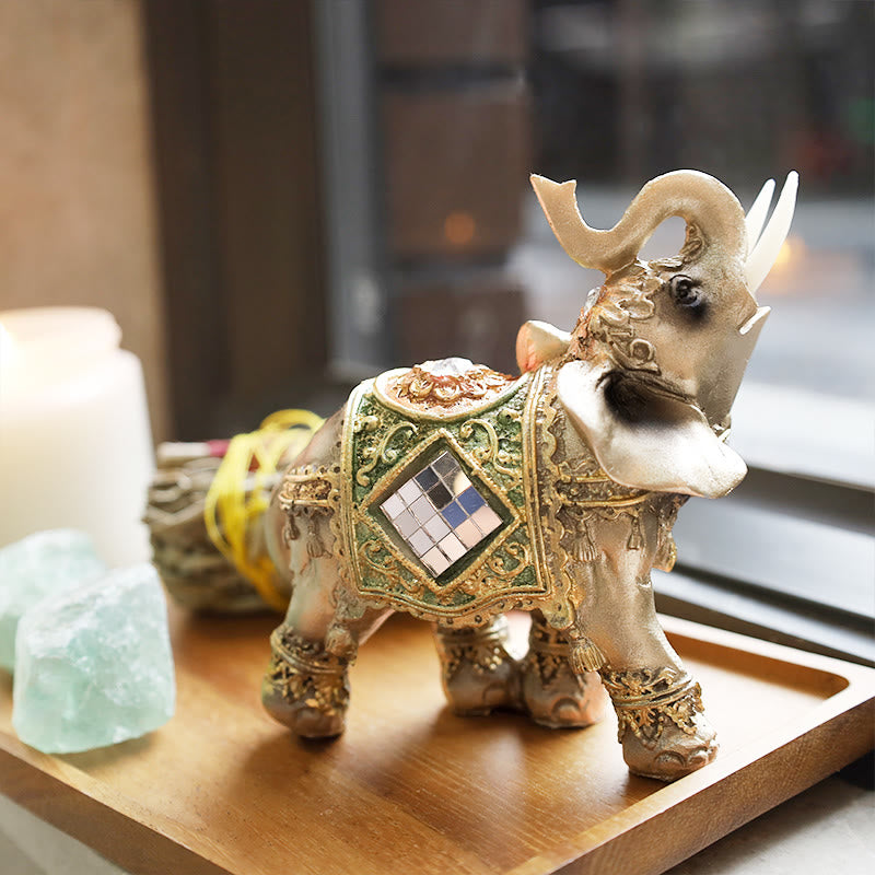 Estatua de elefante verde Feng Shui de la suerte, Buddha Stones , escultura, estatuilla de riqueza, regalo, decoración del hogar - Medio - image 6