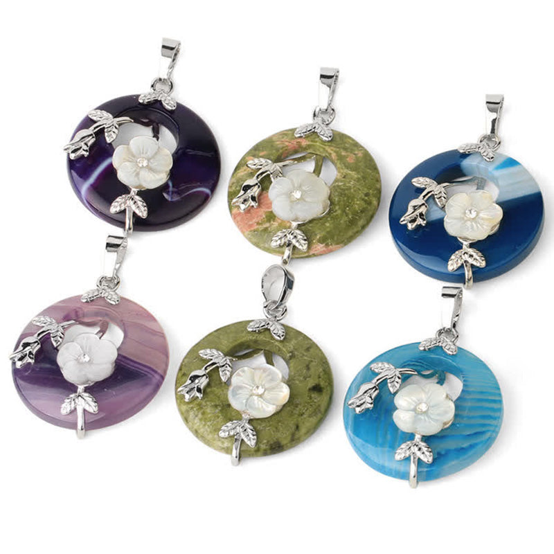 Buddha Stones, varios cristales, amatista, Aventurina verde, flor, colgante curativo