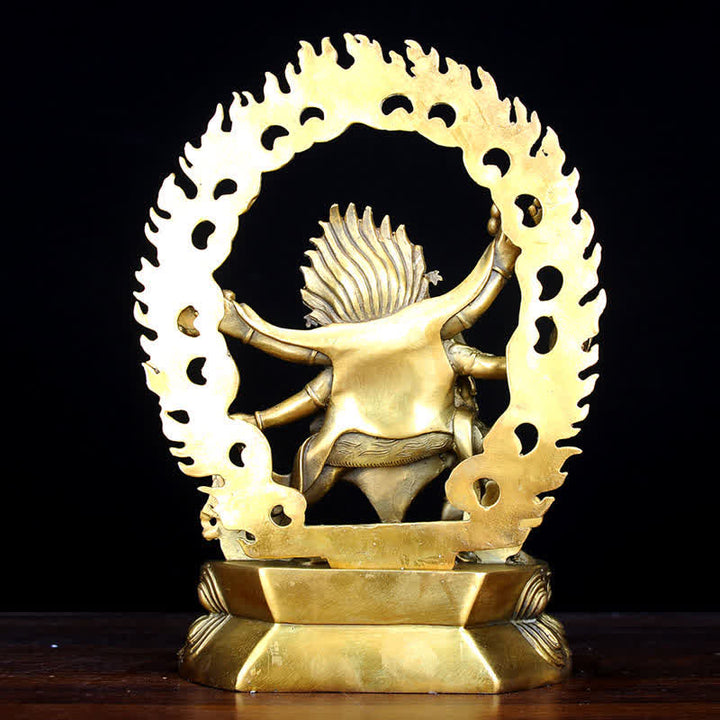 Estatuilla de Bodhisattva Mahakala del Tíbet, decoración de estatua de cobre de compasión - image 2