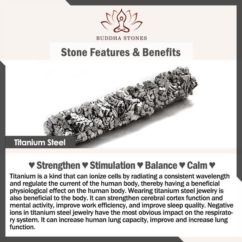 Pulsera trenzada con equilibrio de acero y titanio en capas de cuero con Buddha Stones