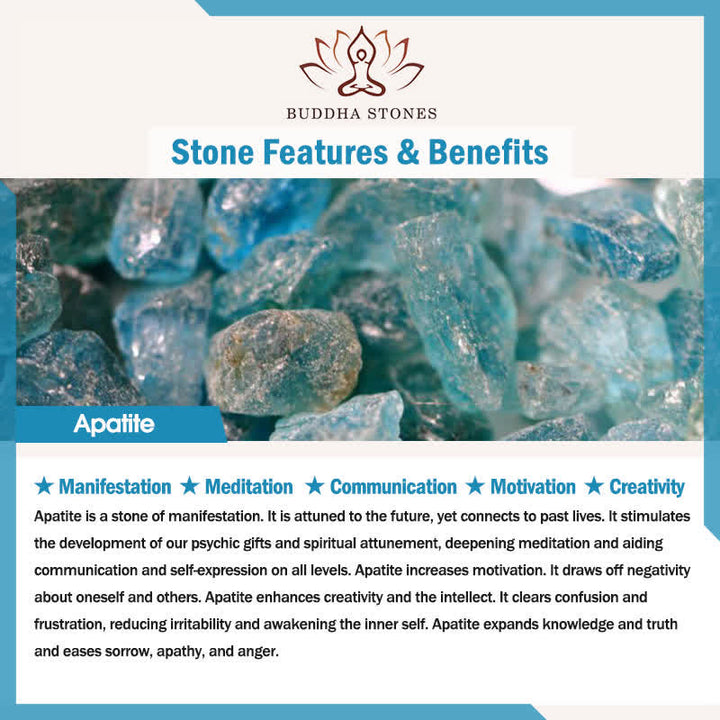Buddha Stones con 108 cuentas de mala y cuentas de apatita Om The Tree Of Life con diseño de loto