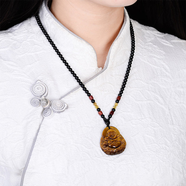 Collar de bendición de Buda sonriente con ojo de tigre y Buddha Stones - image 6