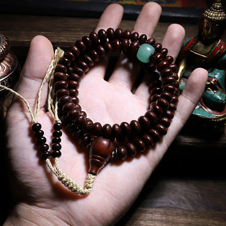 Buddha Stones naturales del Tíbet 108 cuentas de Mala semilla de Bodhi púrpura cuentas Dzi de tres ojos pulsera de armonía Dorje de cobre