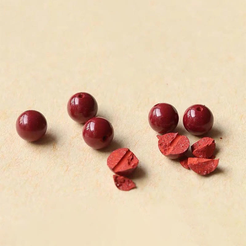 Pulsera tobillera con cuentas de cinabrio de la suerte naturales con Buddha Stones
