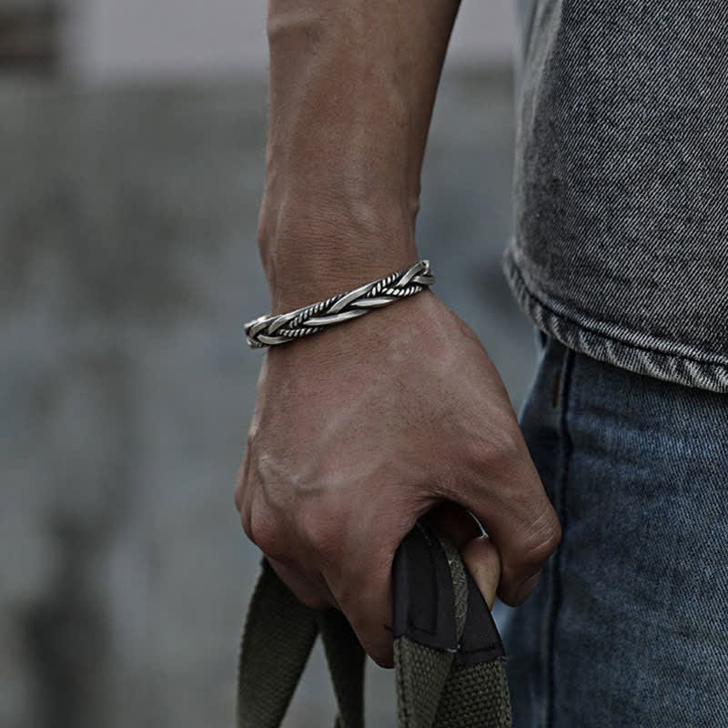 Pulsera de equilibrio de cobre con diseño trenzado de estilo vikingo y Buddha Stones - image 9