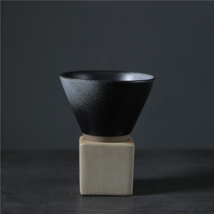 Taza de café de cerámica con degradado Vintage de Buddha Stones, taza de café expreso con leche y té con Base de 200ml