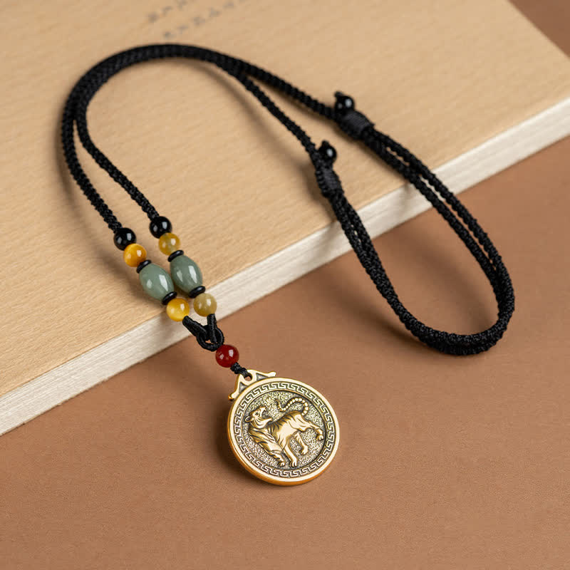 12 colgante del collar de la fortuna de la riqueza del zodiaco chino - Tigre - image 6