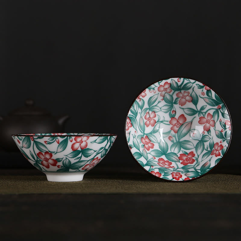 Taza de té de Buddha Stones, flores, carácter Fu, montañas, loto, flores de cerezo, taza de té de Kung Fu