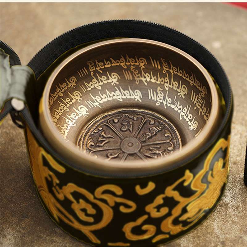 Cuenco con sonido de meditación tibetana con Buddha Stones hecho a mano para curación y atención plena, juego de cuencos para cantar - image 5