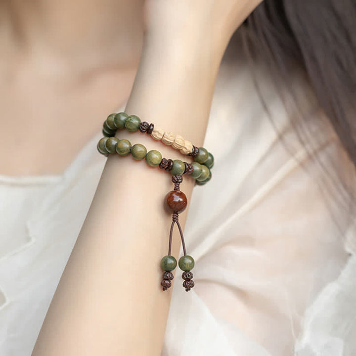 Pulsera de paz positiva de sándalo verde