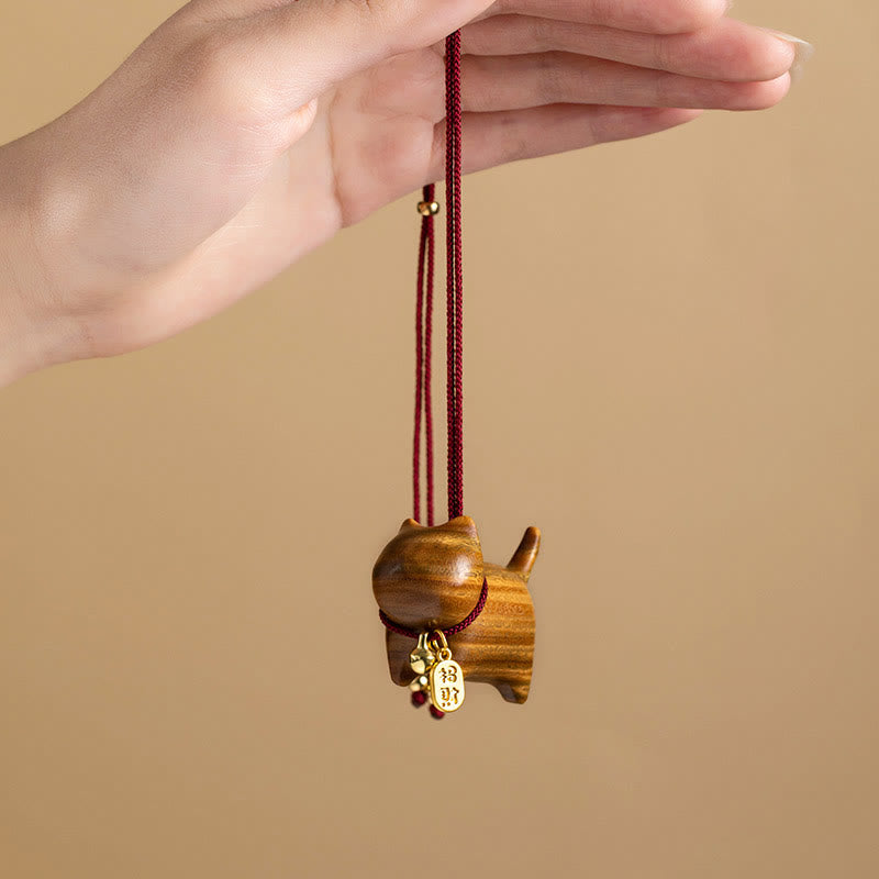 Buddha Stones, madera de ébano, sándalo verde, gato de la suerte, personaje Fu, campana de la suerte, equilibrio, decoración colgante para coche - image 10