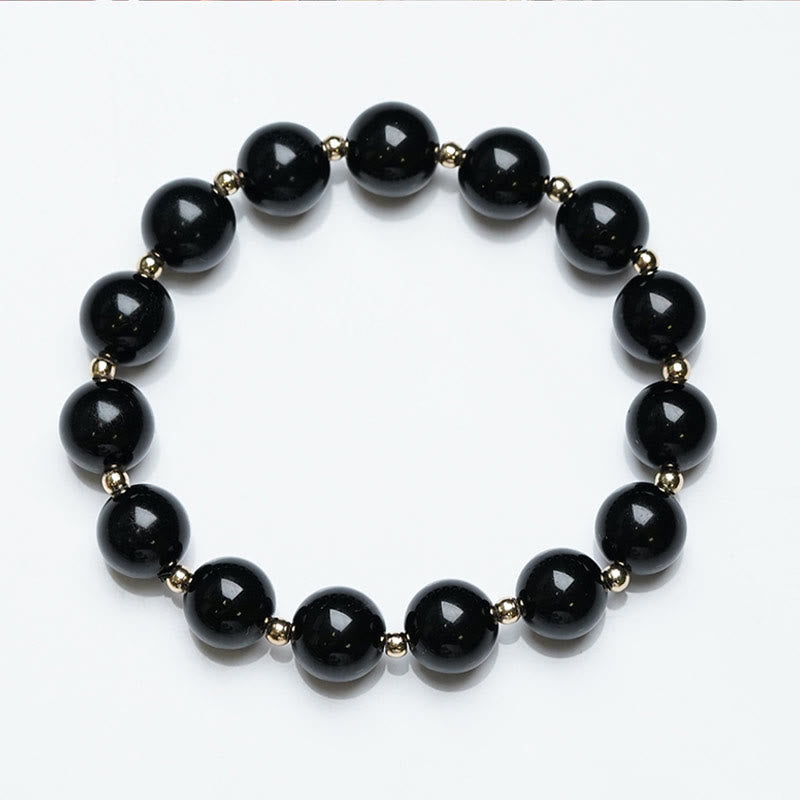 Buddha Stones 2 pulseras de cuerda de protección con soporte de cuentas de ónix negro