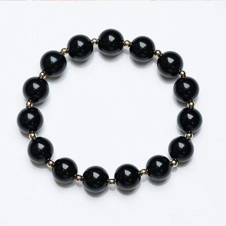 Buddha Stones 2 pulseras de cuerda de protección con soporte de cuentas de ónix negro