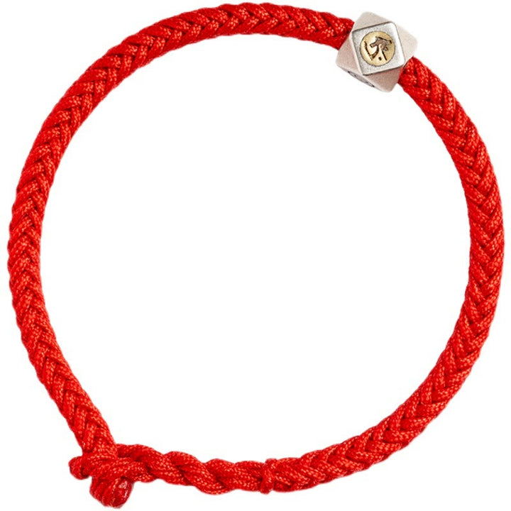 Pulsera de cuerda trenzada de protección de la suerte de Buda natal hecha a mano de plata de ley 925 con Buddha Stones