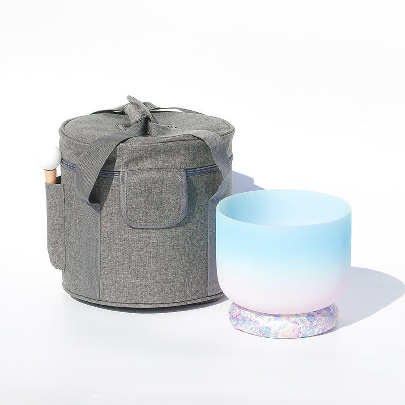 Cuenco de sonido de cristal tibetano hecho a mano para yoga y meditación, cuenco con bolsa
