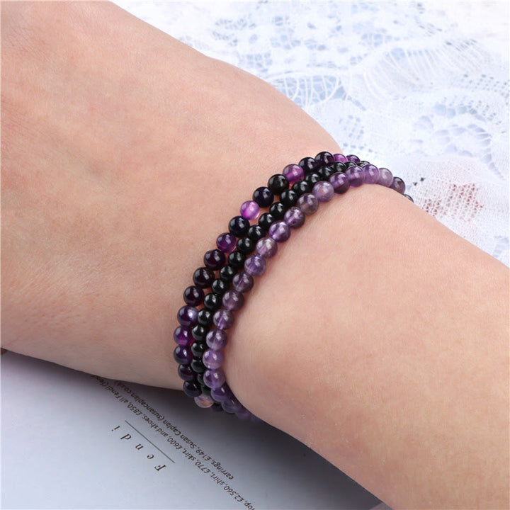 Buddha Stones 3 piezas de piedra de cristal natural paz interior pulsera espiritual - image 2