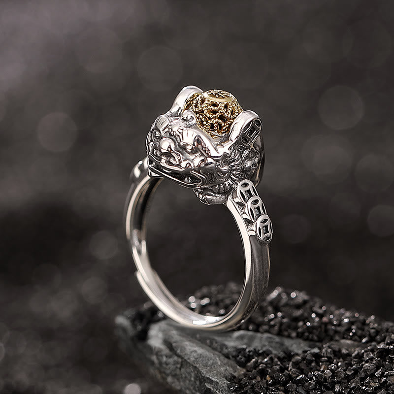 Anillo ajustable de plata de ley 925 con Buddha Stones PiXiu, moneda de cobre, riqueza - image 1