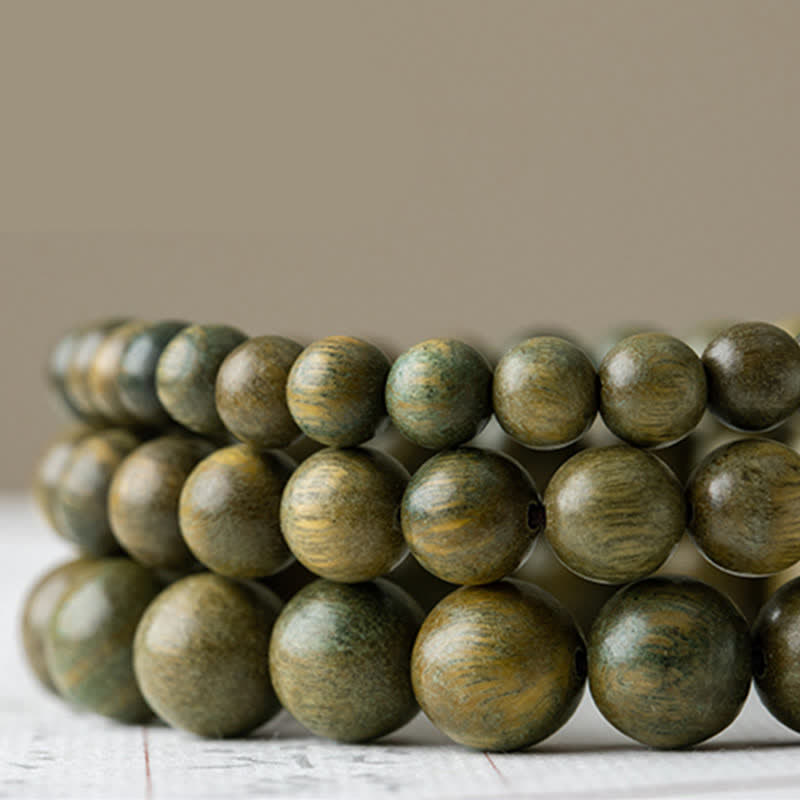 Pulsera de curación calmante de sándalo verde tibetano