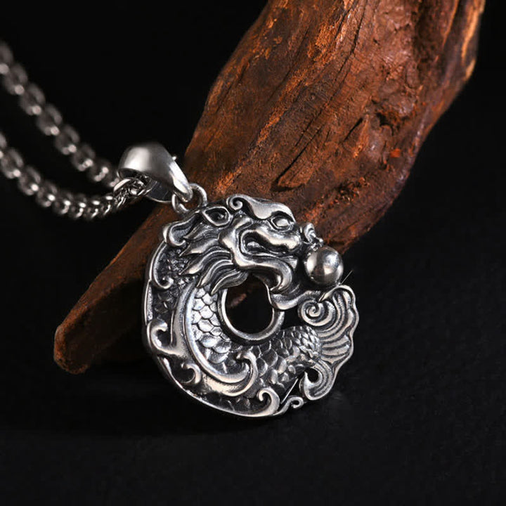 Colgante de collar de riqueza con hebilla de paz y dragón de pez Koi - image 7