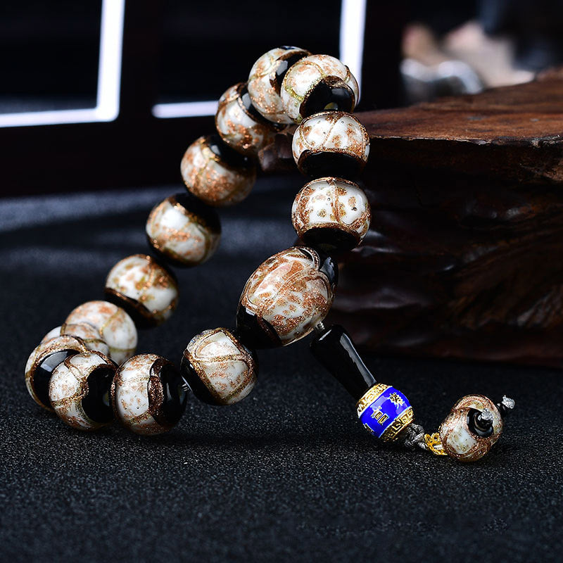 Pulsera curativa de ágata de vena de dragón tibetano