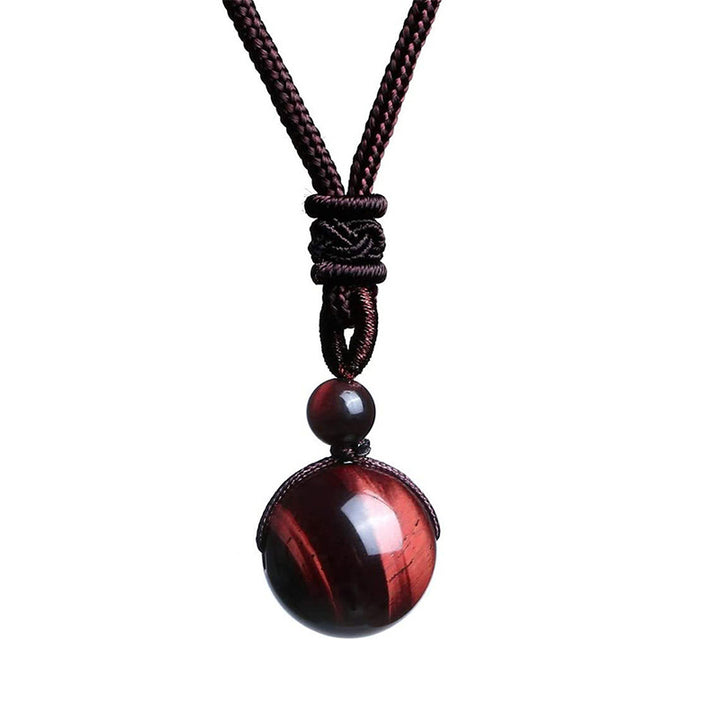 Juego de collar y pulsera con ojo de tigre tibetano con Buddha Stones