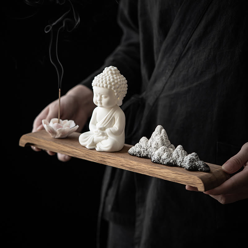Buddha Stones, flor de loto, Tathagata Kwan Yin, Avalokitesvara Ksitigarbha, palo de cerámica para meditación, decoración de quemador de incienso