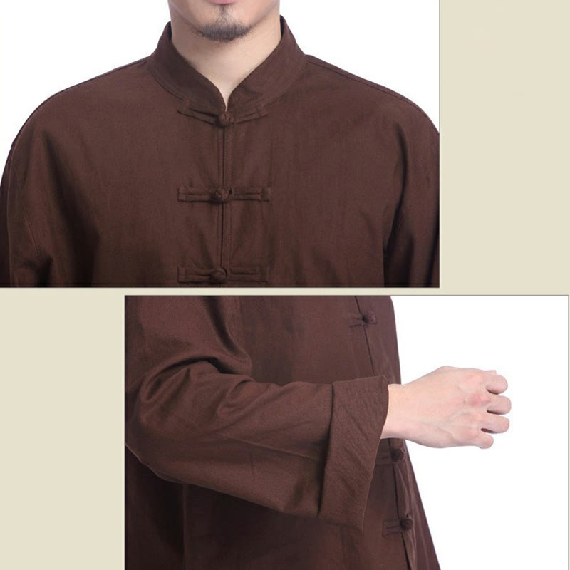 Conjunto de ropa para hombre, diseño de botones de rana china, Buddha Stones , meditación, oración, algodón, lino, espiritual, Zen, práctica de Yoga - image 18