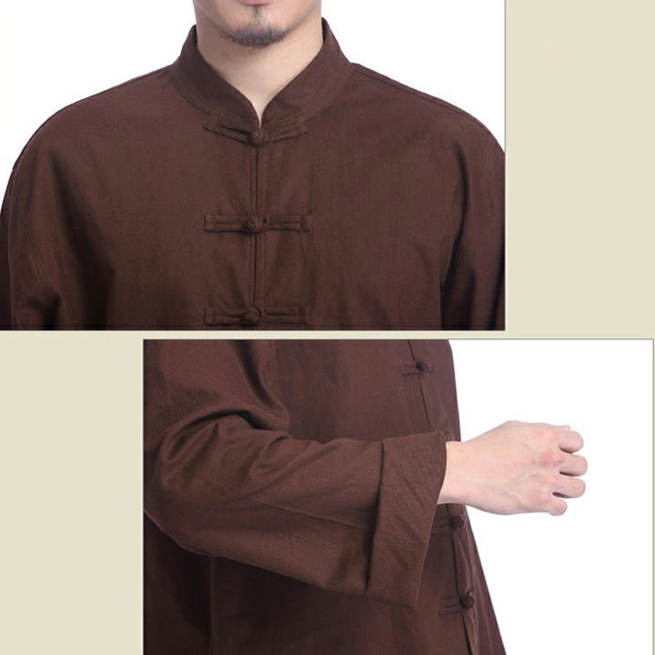 Conjunto de ropa para hombre, diseño de botones de rana china, Buddha Stones , meditación, oración, algodón, lino, espiritual, Zen, práctica de Yoga - image 18