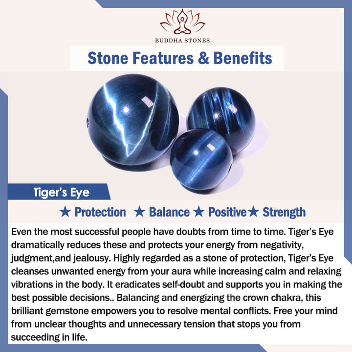 Pulsera de protección de ojos de tigre azul con Buddha Stones