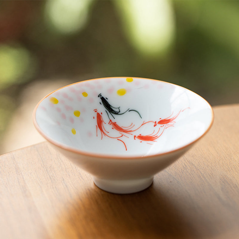 Taza de té de Kung Fu con Buddha Stones, flor de Mandala, pez Koi, pájaro de loto, caquis, 50ml