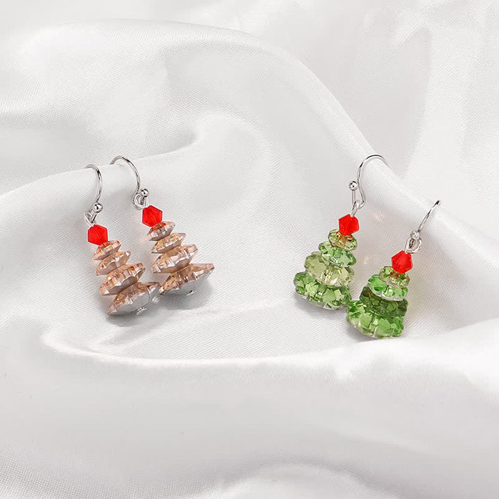 Pendientes colgantes curativos de paz con amatista y árbol de Navidad con varios cristales