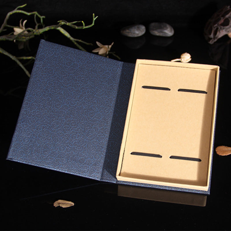 Marcadores de libros de sándalo rojo de hoja pequeña de madera de ébano con árbol solar y Buddha Stones con caja de regalo