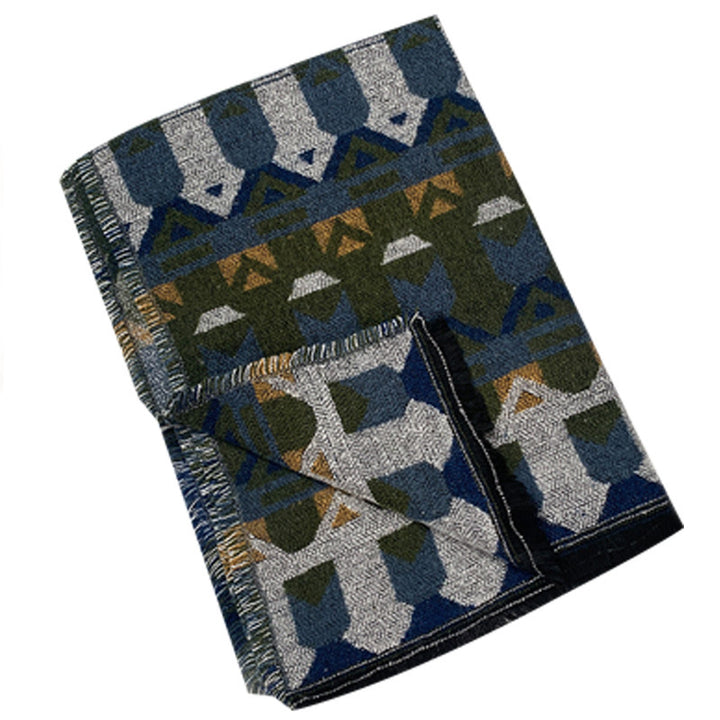 Mantón tibetano de Buddha Stones , patrón de geometría clásico, bufanda de viaje acogedora para invierno - image 14