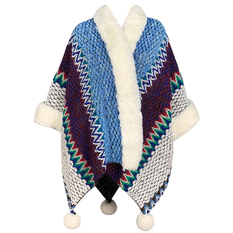 Mantón de rayas multicolor tibetano con Buddha Stones , bufanda de viaje acogedora para invierno - Azul Marrón Beige - image 33