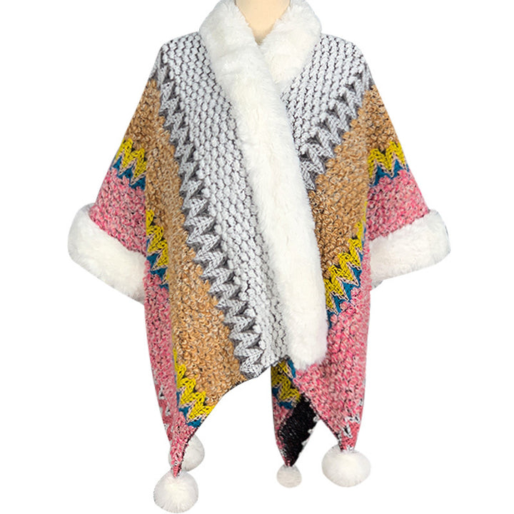 Mantón de rayas multicolor tibetano con Buddha Stones , bufanda de viaje acogedora para invierno - Beige Marrón Rosa - image 53