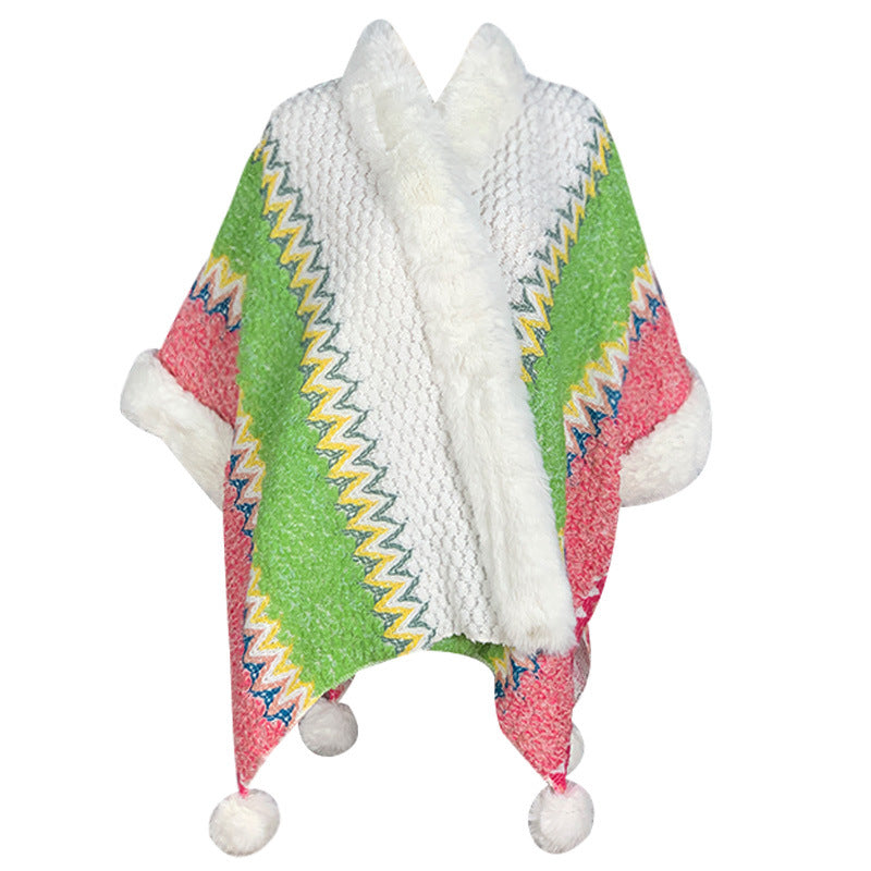 Mantón de rayas multicolor tibetano con Buddha Stones , bufanda de viaje acogedora para invierno - Blanco Verde Rosa - image 61