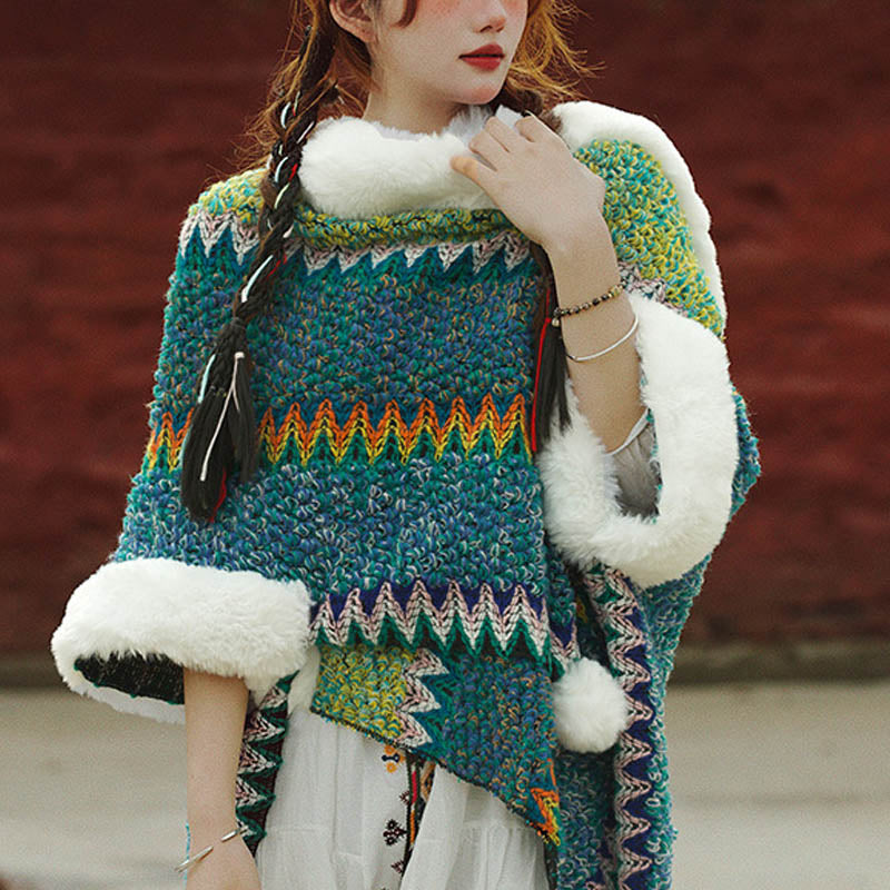 Mantón de rayas multicolor tibetano con Buddha Stones , bufanda de viaje acogedora para invierno - image 20