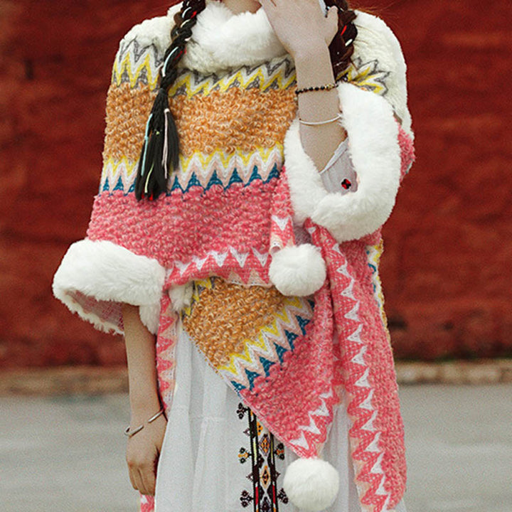 Mantón de rayas multicolor tibetano con Buddha Stones , bufanda de viaje acogedora para invierno - image 13