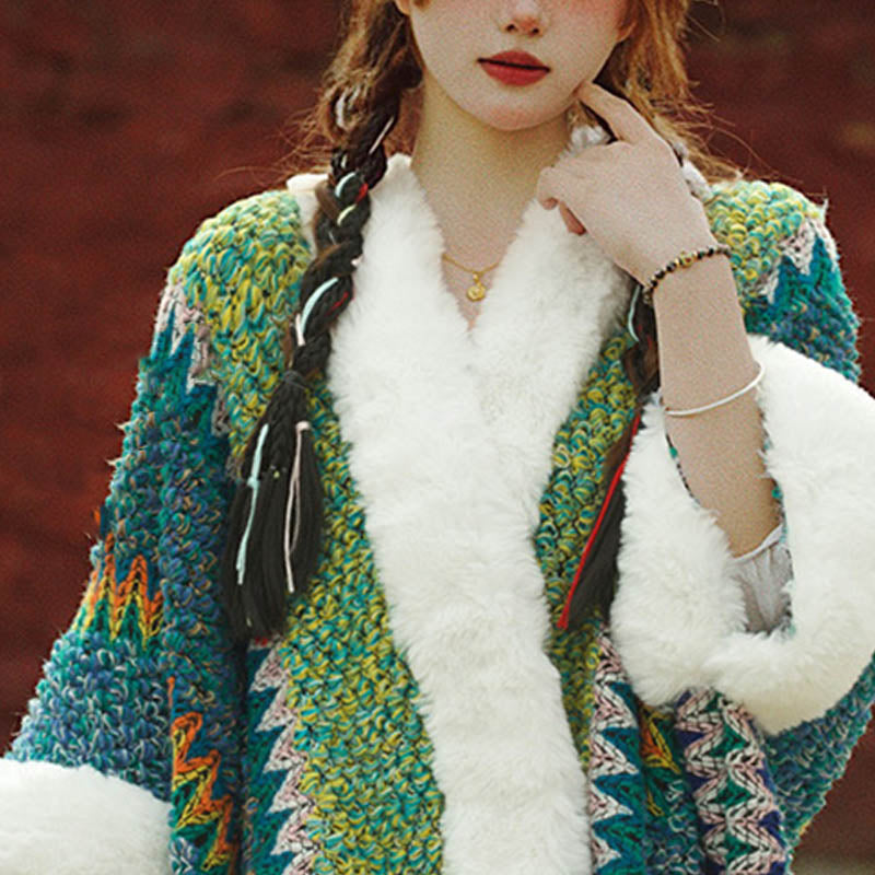 Mantón de rayas multicolor tibetano con Buddha Stones , bufanda de viaje acogedora para invierno - image 25